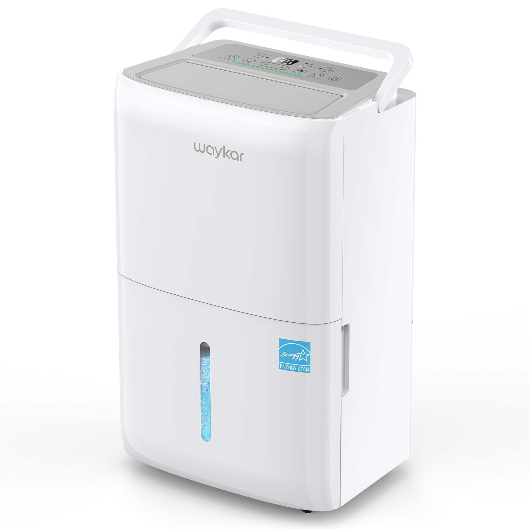 Waykar - 80 pt. 5,000 sq. ft. Energy Star Quiet Dehumidifier with Bucket and Auto Defrost for Bedroom and Basement - White