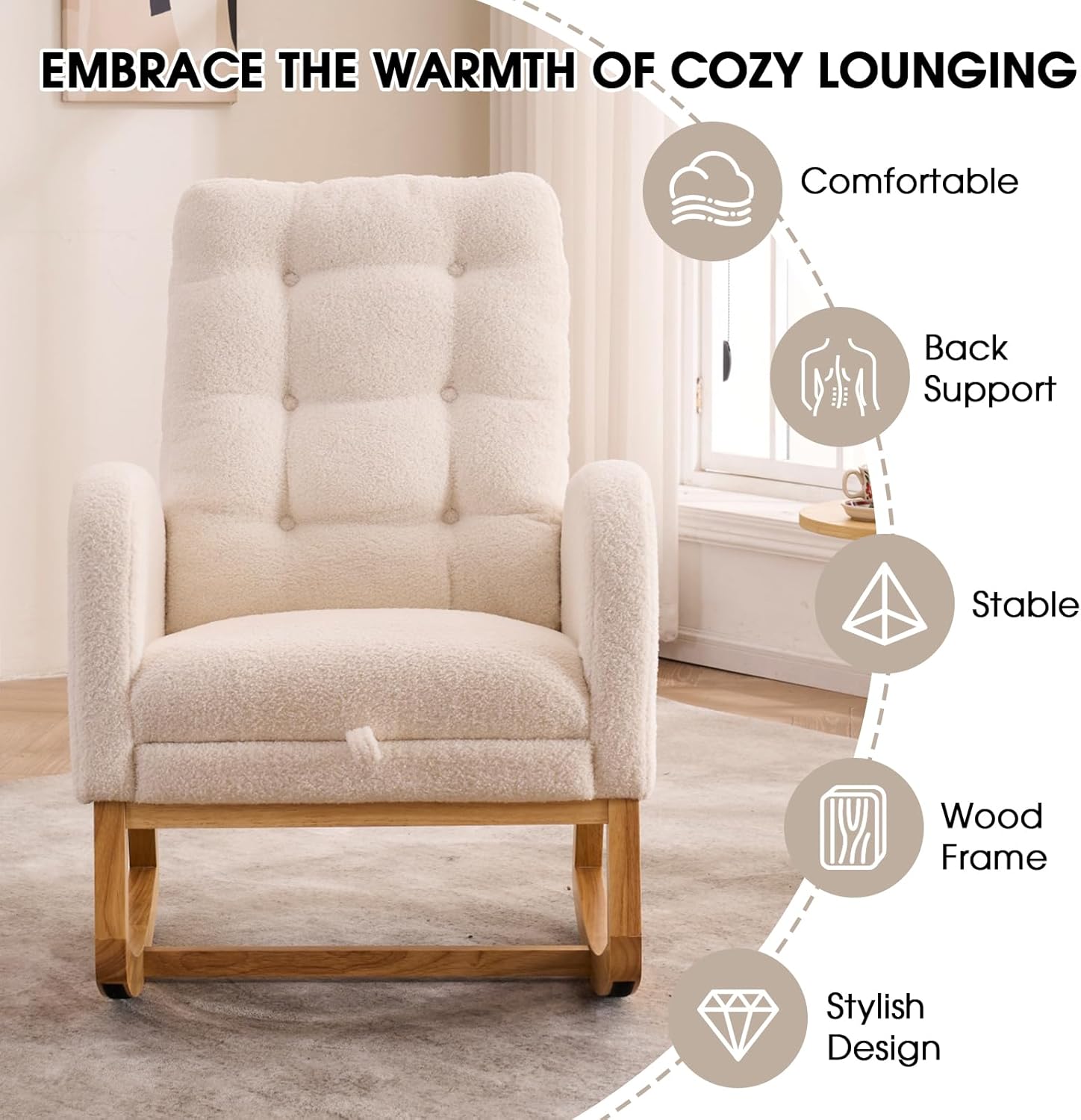 EMBRACE THE WARMTH OF COZY LOUNGING

- Comfortable
- Back Support
- Stable
- Wood Frame
- Stylish Design