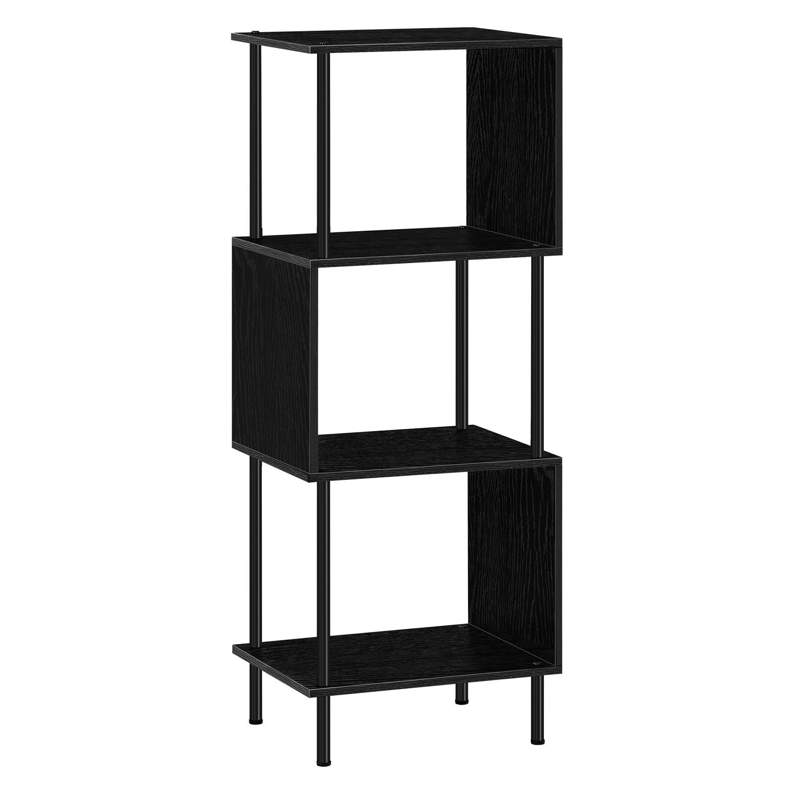 Alt View 2. Oumilen - 4-Tier S-Shaped Corner Shelf, Black - Black.