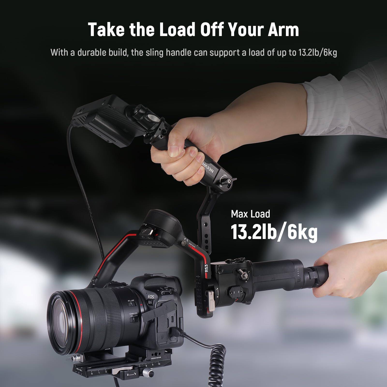 Take the Load Off Your Arm

With a durable build, the sling handle can support a load of up to 13.2lb/6kg

Max Load 13.2lb/6kg