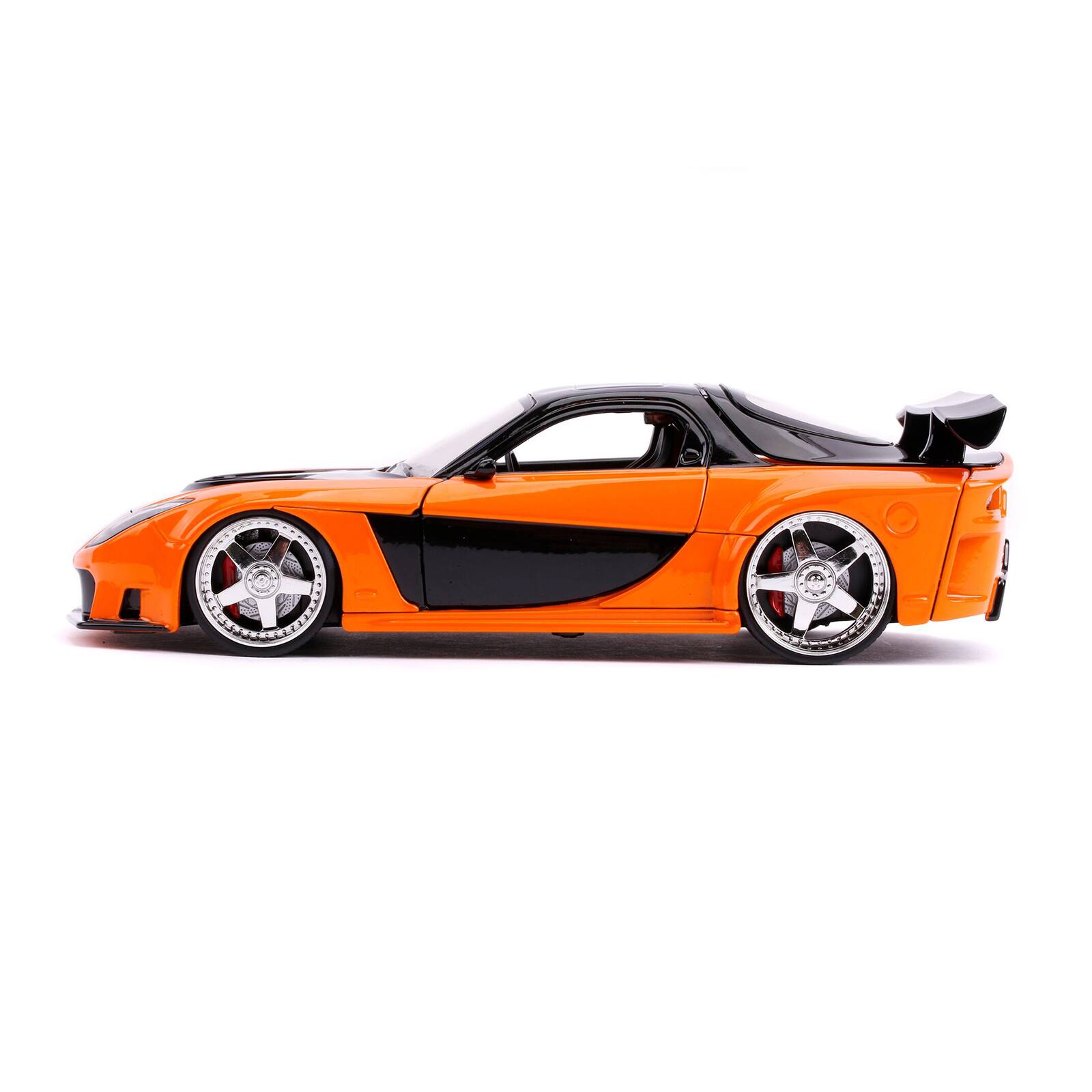 Alt View 2. Jada - Han's Mazda RX-7 RHD Orange and Black "25 Years of Fast & Furious" Series 1/24 Diecast Model Car by Jada.