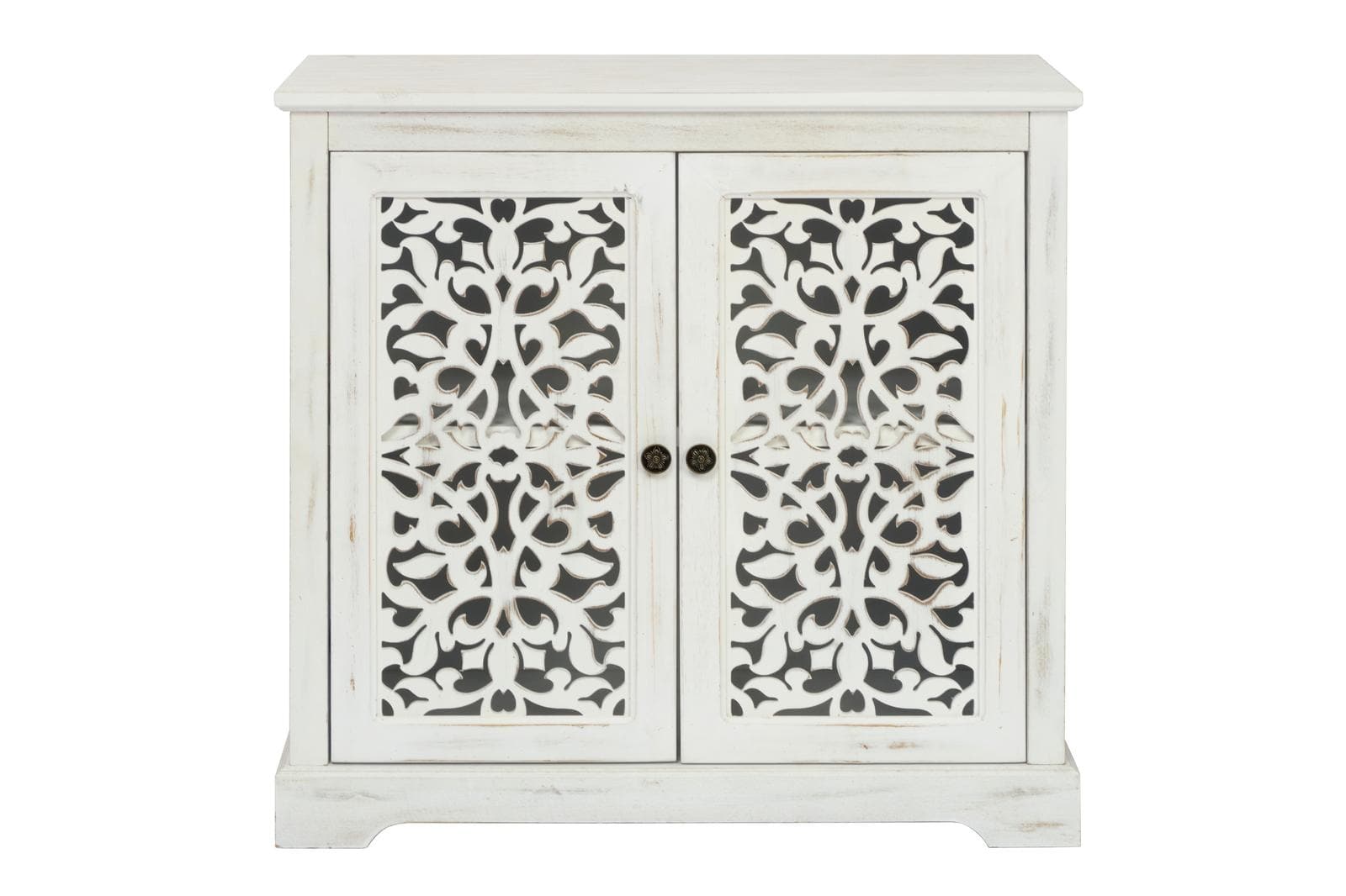 Spaco - Antique Carved Door Sideboard,Buffet with 2 Door Vintage Buffet Storage Cabinet for Kitchen Living Dining Room - Antique White