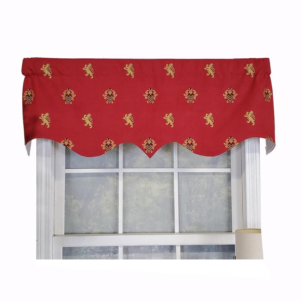 RLF Home - Modern Design Classic Medieval Regal Valance 50" x 17" - Vermillion Red