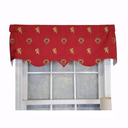 Front. RLF Home - RLF Home Modern Design Classic Medieval Regal Valance 50" x 17" Vermillion Red - Vermillion Red.