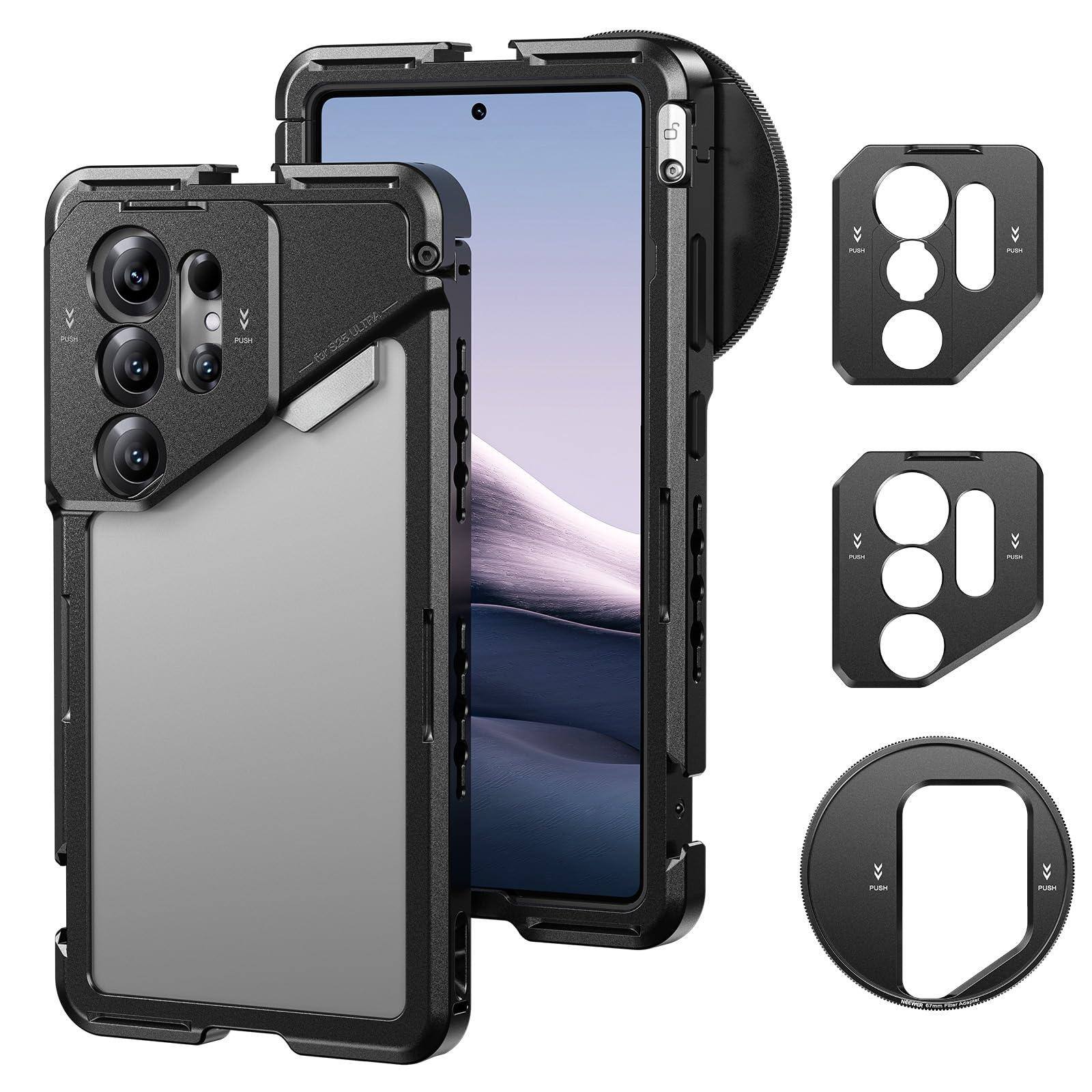 VEGA AUTOMOTIVE - S25 Ultra Phone Cage Mobile Video Rig Stabilizer With Filter Adapter Lens Backplate T Mount Compatible Mome - S25 Ultra Cage