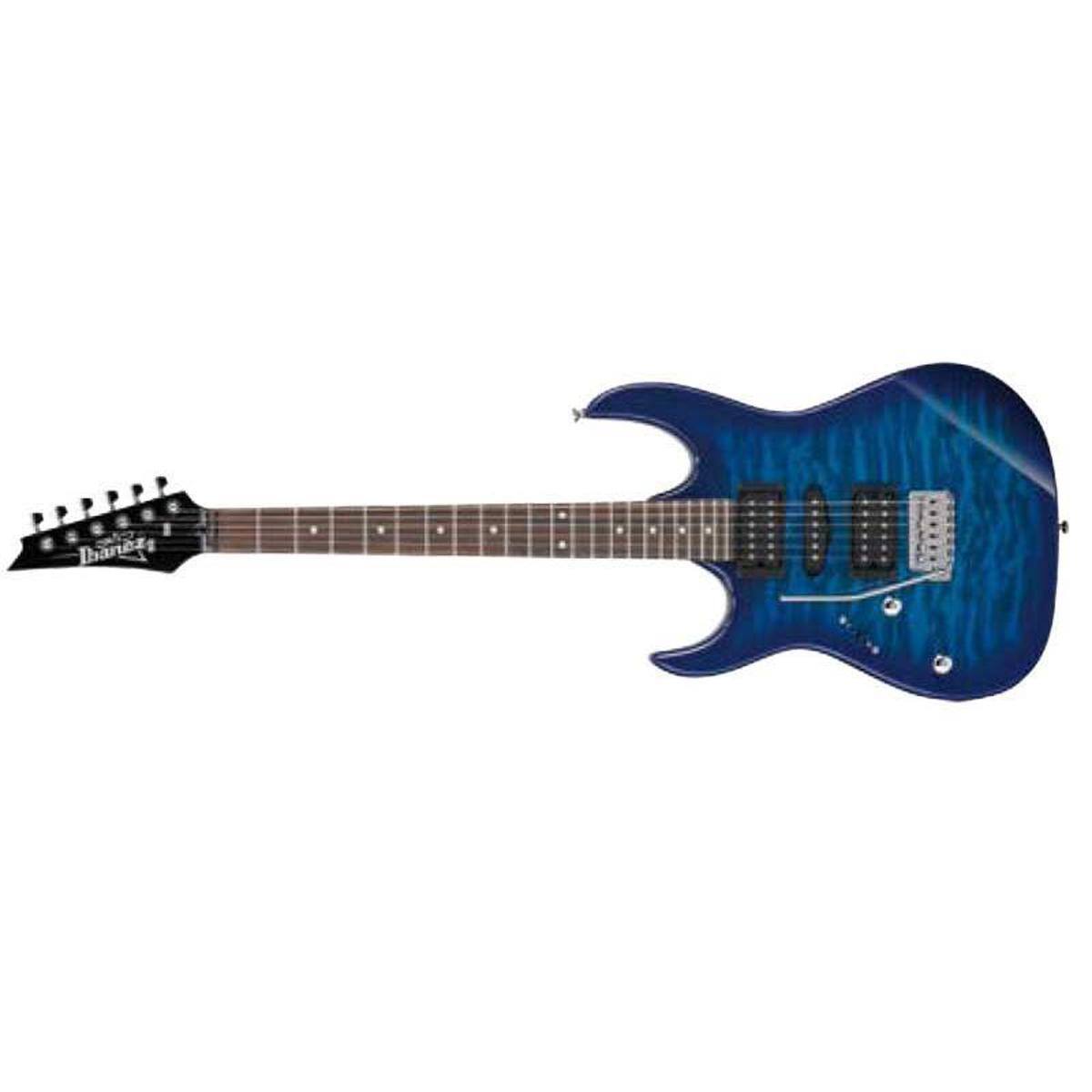 Alt View 1. Ibanez - Ibanez Gio Series GRX70QAL Left-Handed Electric Guitar, Jatoba Fingerboard, Transparent Blue Burst.