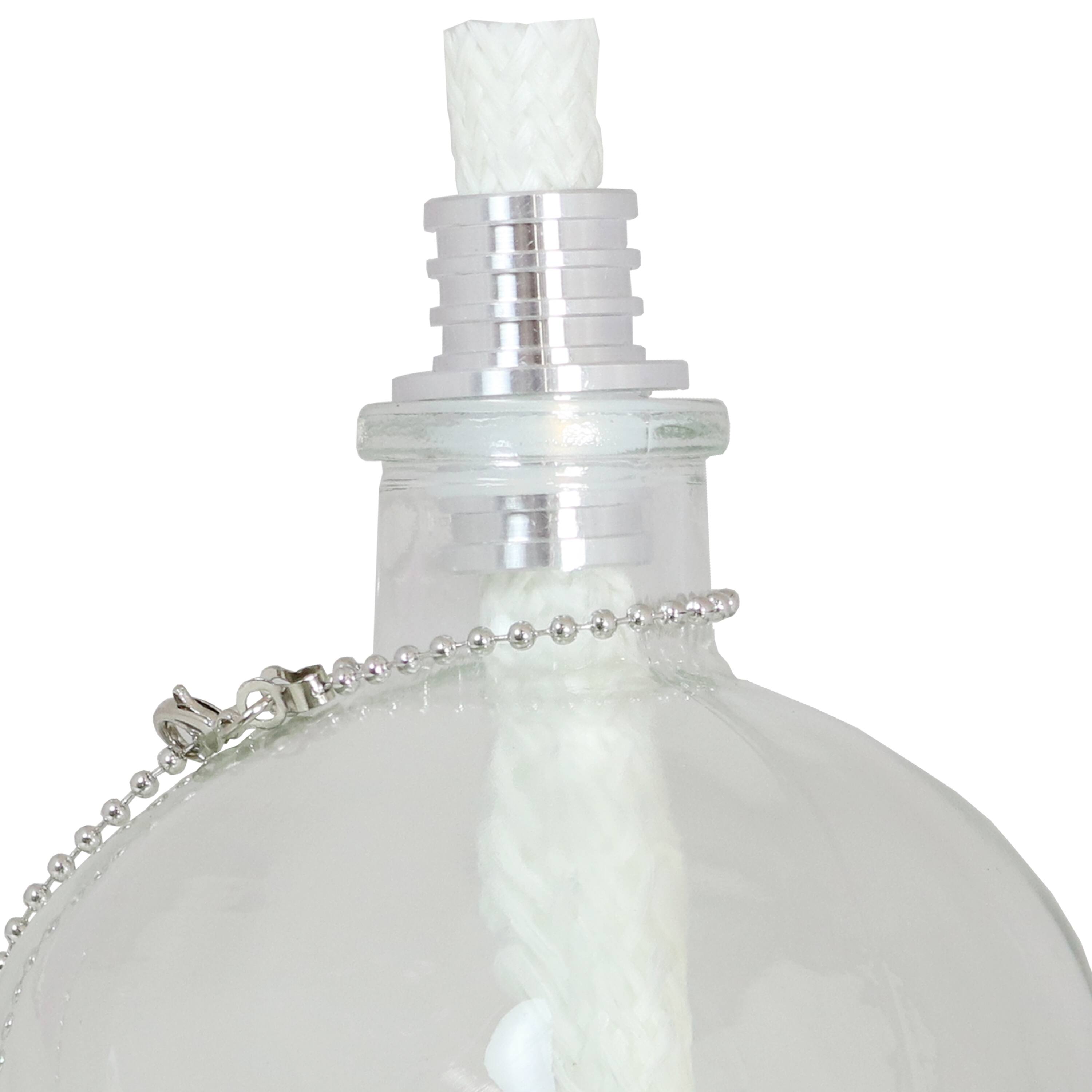 Alt View 9. Sunnydaze - Glass/Aluminum Grinning Skull Tabletop Torches - Set of 16 - Clear.