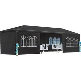 Mondawe - 10x30 FT Canopy Tent Outdoor Gazebo with 8 Removable Sidewalls - Black