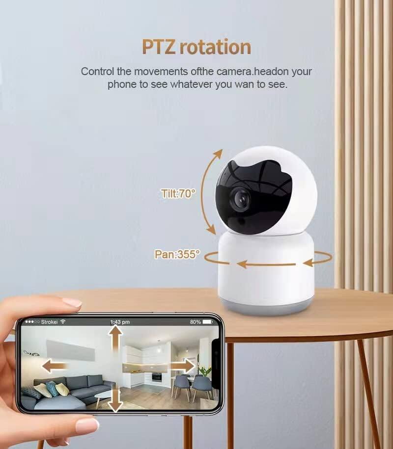PTZ rotation  
Control the movements of the camera head on your phone to see whatever you want to see.  
Tilt: 70°  
Pan: 355°  
Stroke: 1:43 pm 80%
