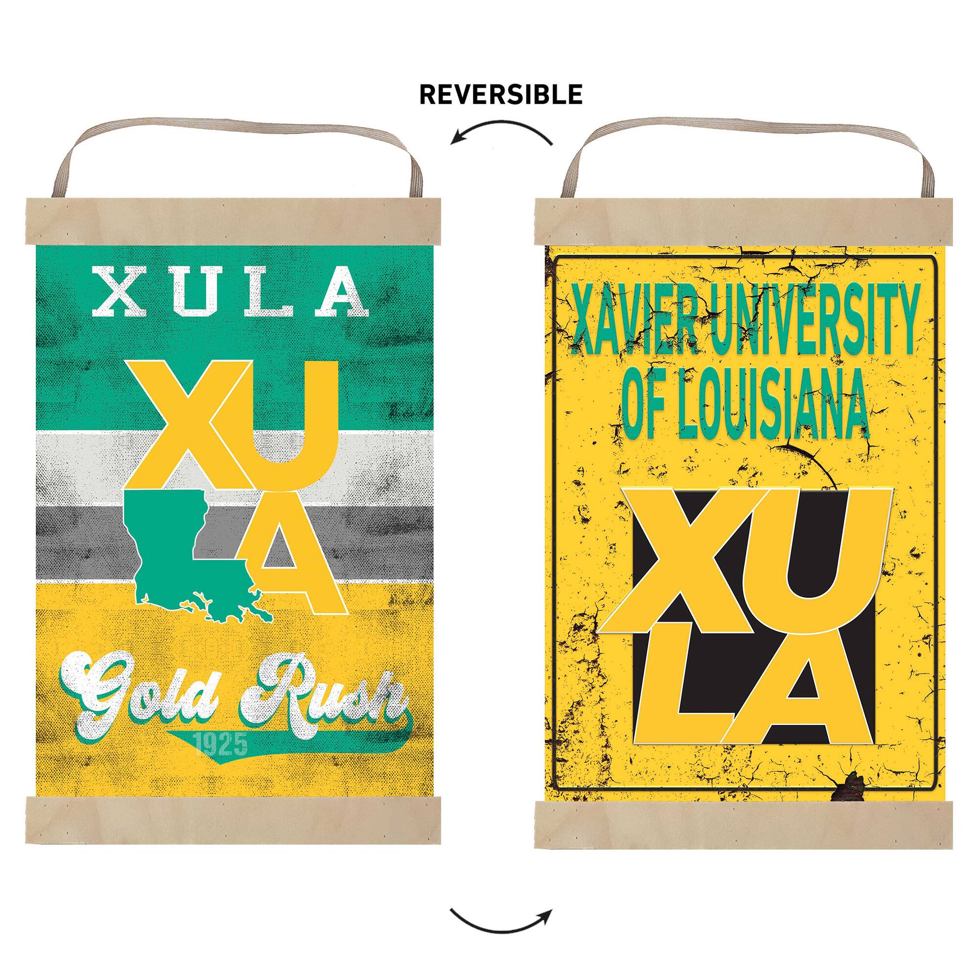 REVERSIBLE  
XULA  
XU  
Gold Rush 1925  
XAVIER UNIVERSITY OF LOUISIANA  
XU LA