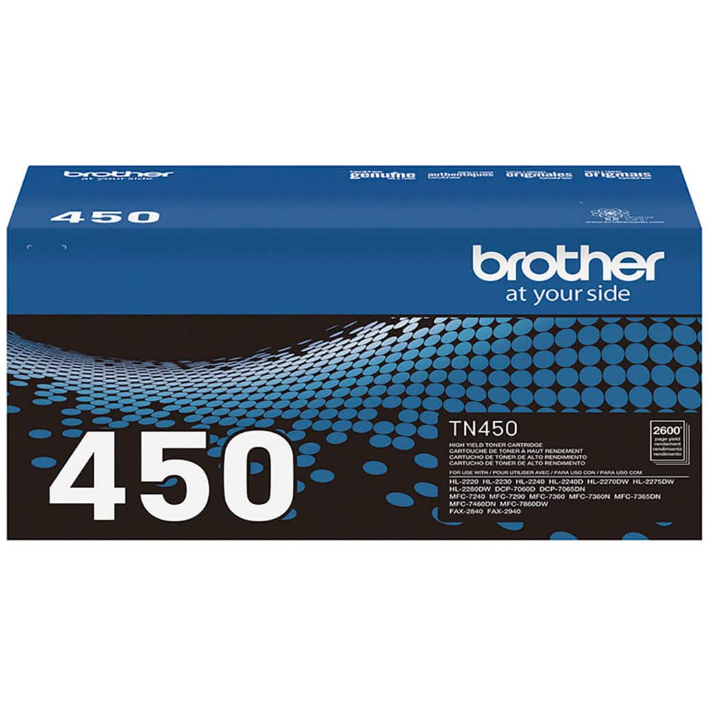 Brother at your side 450 TN450 2600 - HIGH VELD TONER CARTRIOGE CARTCUEN D TONER A RENDEMENT CARTUCEN D TONER L ALTO RENENCIA CARTUCHO - Tmn T ALTO RENENCIA Fo une WITH POLM UTILIEM AVEC PARA Uo OL PARA use CM HL-2220 HL-2230 HL-2240 HL-22400 HL-2270OW HL-227SOW HL-2260DW DCP-7060D DCP-J065DN MFC-72-40 MFC-7290 MFC-7360 MFC-736ON MFC-736SON MFC-7460ON MFC-7860DW FAX-2840 FAX-2940