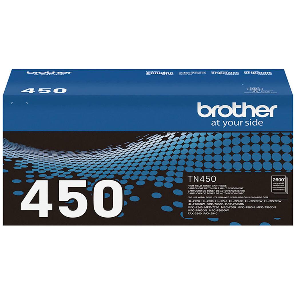 Brother at your side 450 TN450 2600 - HIGH VELD TONER CARTRIOGE CARTCUEN D TONER A RENDEMENT CARTUCEN D TONER L ALTO RENENCIA CARTUCHO - Tmn T ALTO RENENCIA Fo une WITH POLM UTILIEM AVEC PARA Uo OL PARA use CM HL-2220 HL-2230 HL-2240 HL-22400 HL-2270OW HL-227SOW HL-2260DW DCP-7060D DCP-J065DN MFC-72-40 MFC-7290 MFC-7360 MFC-736ON MFC-736SON MFC-7460ON MFC-7860DW FAX-2840 FAX-2940