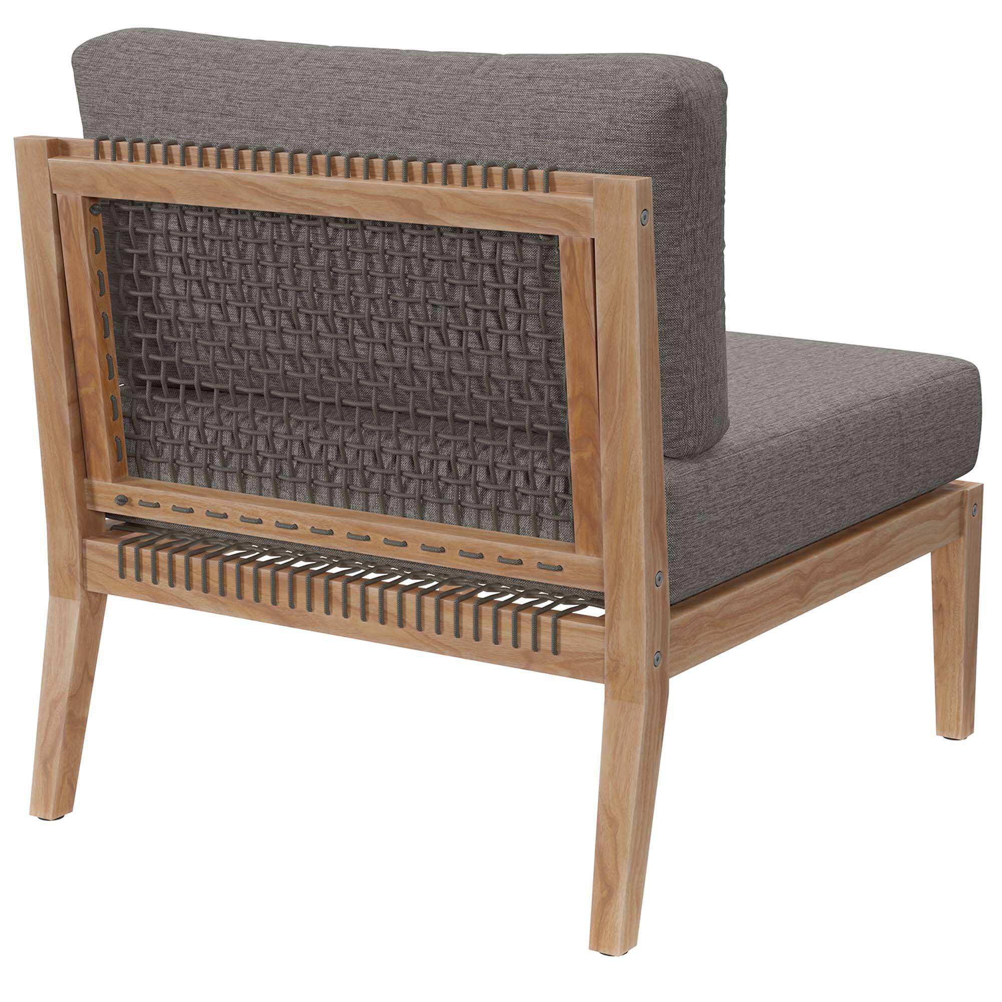 Alt View 2. Modway - Clearwater Outdoor Patio Teak Wood Armless Chair by Modway - Gray Graphite.