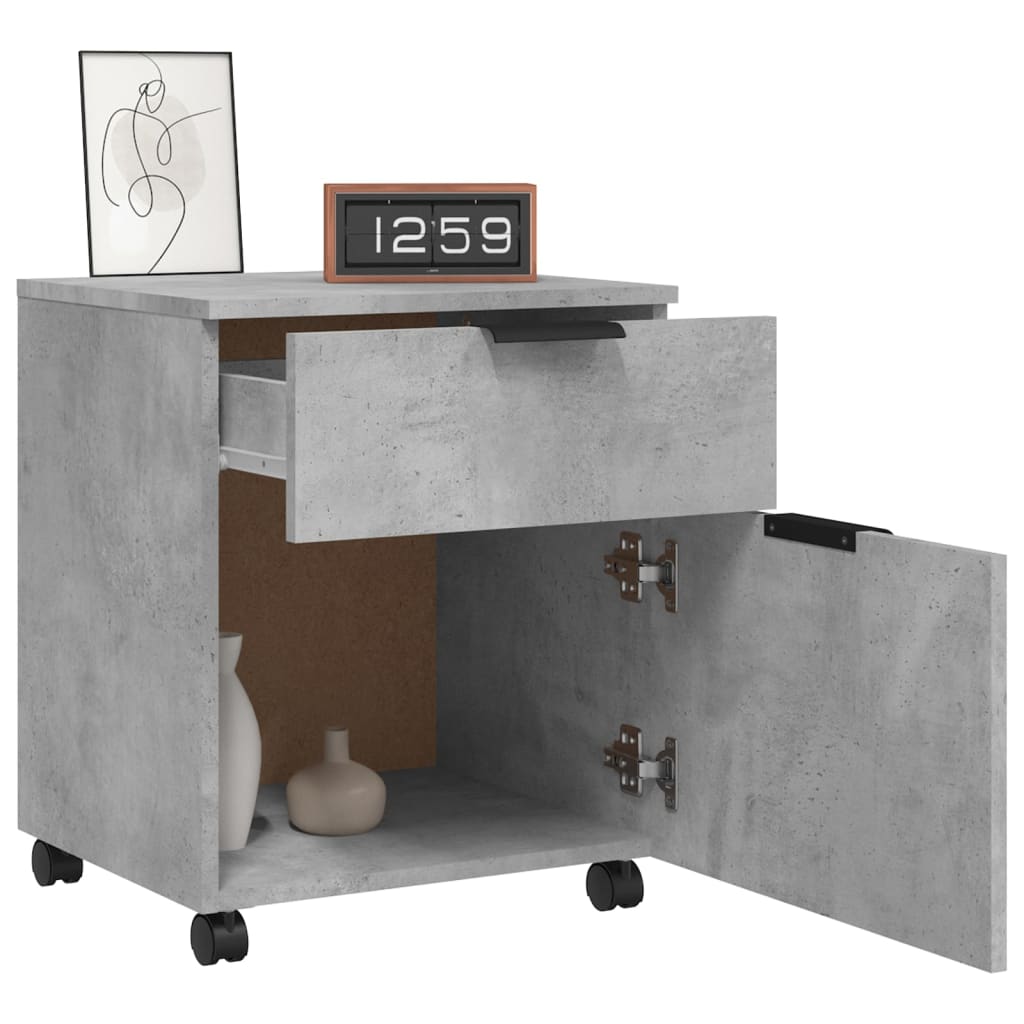 Alt View 7. Boyel Living - Concrete Gray Engineered Wood Mobile File Cabinet - Gray.