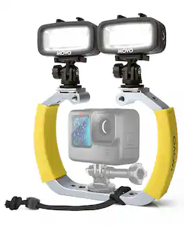MOVO - DiveRig3 Diving Rig Bundle with 2 Waterproof LED Lights - Compatible with GoPro HERO Series and DJI Osmo Action Cam