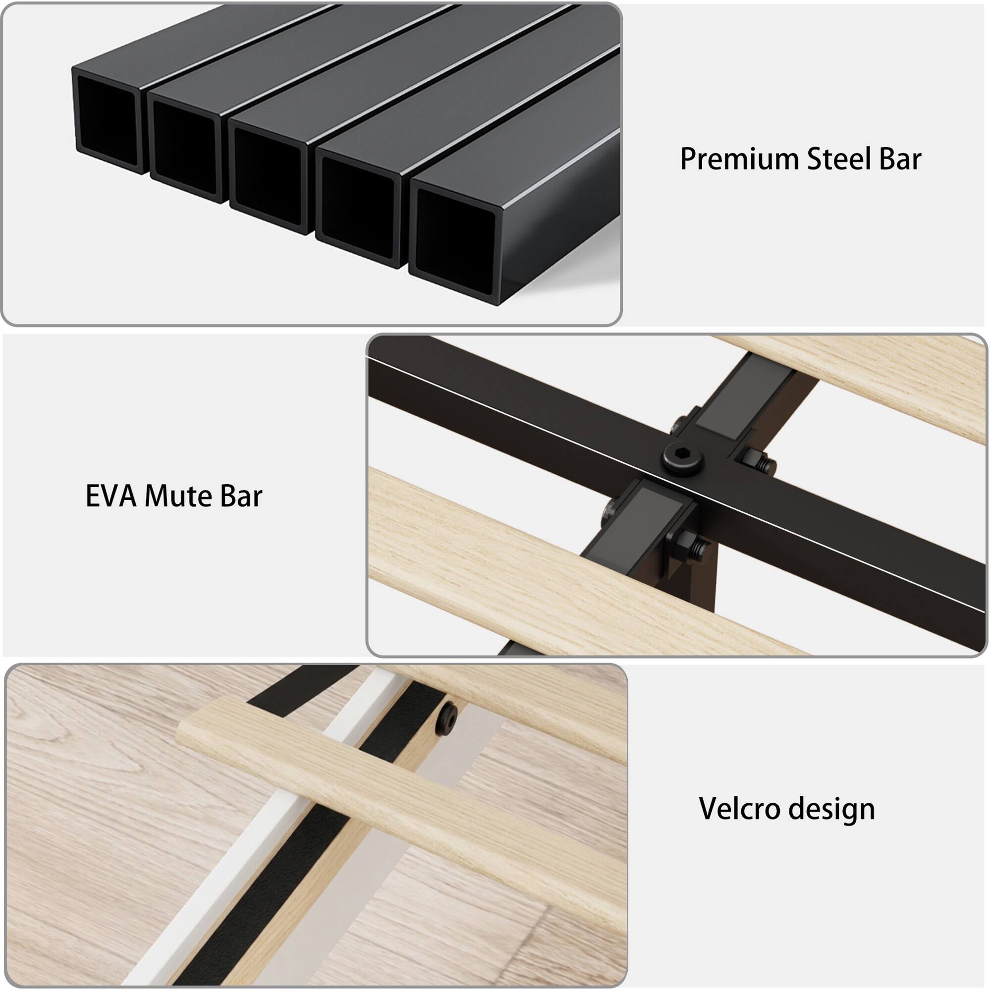 Premium Steel Bar  
EVA Mute Bar  
Velcro design