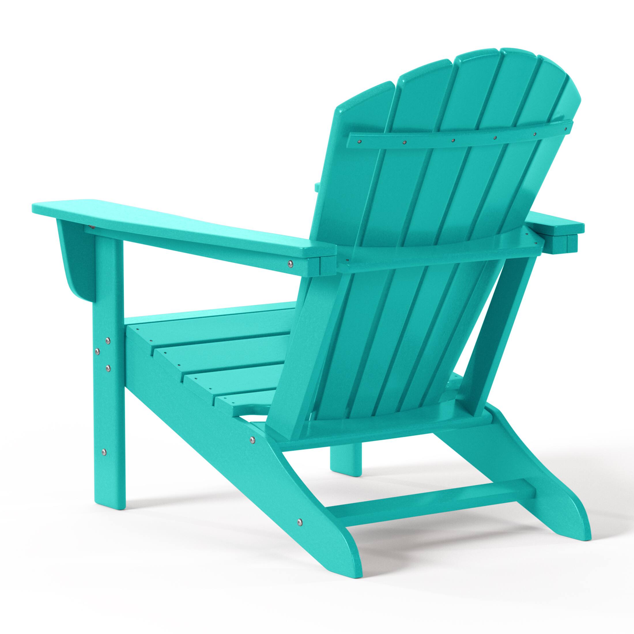 Alt View 3. WestinTrends - WestinTrends Dylan Outdoor Adirondack Chair (Set of 2) - Turquoise.