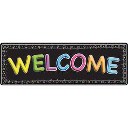 ASHLEY PRODUCTIONS - The Original Fun Mat Mat Runner 15.5 x 47 Welcome Chalk Loops - Multicolored