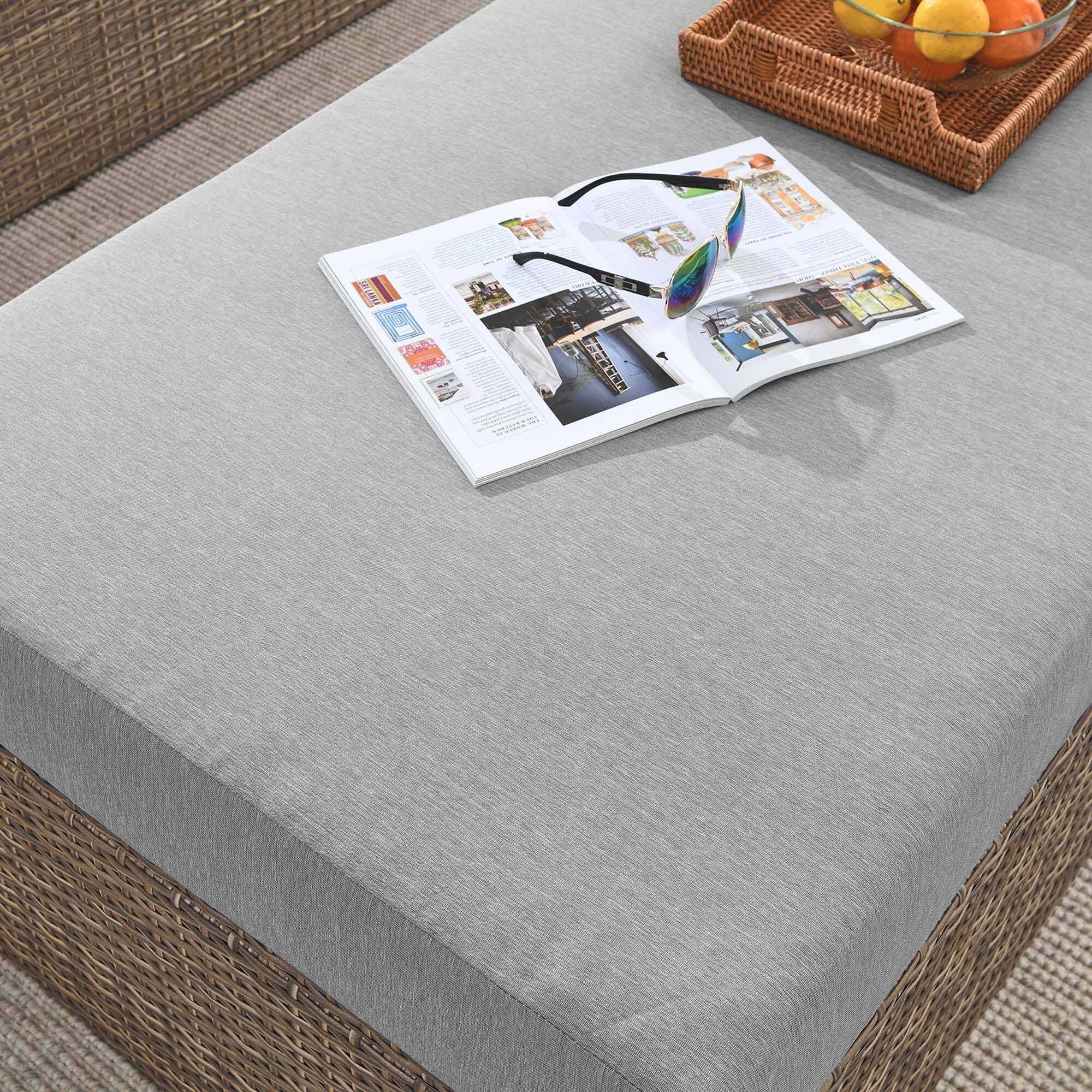 Alt View 1. Modway - Convene Outdoor Patio Rectangle Ottoman by Modway - Cappuccino Gray.