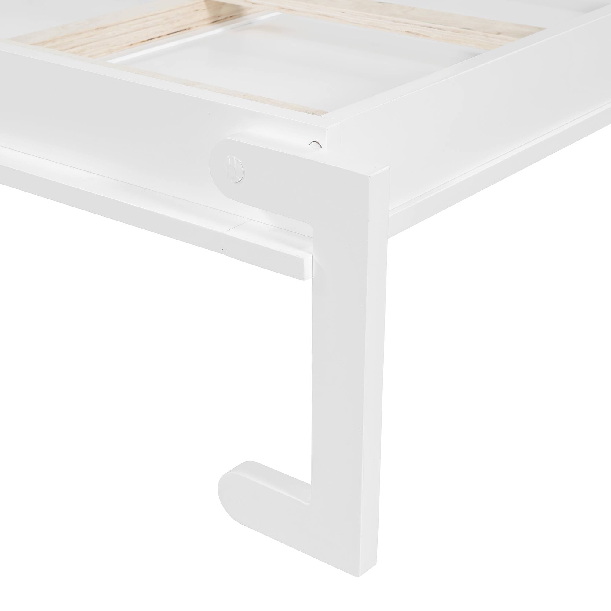 Alt View 8. Tiramisubest - Queen Size Murphy Bed with LED Lights, White, Plywood, Space-Saving - White.