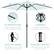 - **UV PROTECTION**
Fabric shade is UPF50 certified to diffuse sunlight
- **DURABLE**
Powder-coated steel withstands wear over time
- **BUILT-IN CRANK**
Pulley-assisted crank opens and closes the umbrella
- **PUSH-BUTTON TILT**
Freely adjust the angle with a locking tilt joint