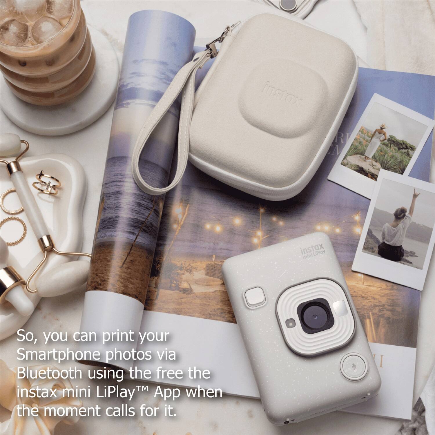 So, you can print your Smartphone photos via Bluetooth using the free the instax mini LiPlay™ App when the moment calls for it.