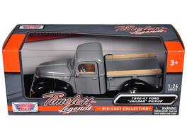 1942-47 Ford "Jailbar" Pickup Truck "Timeless Legends" Series 1/24 Diecast Model Car by Motormax - Gray And Black