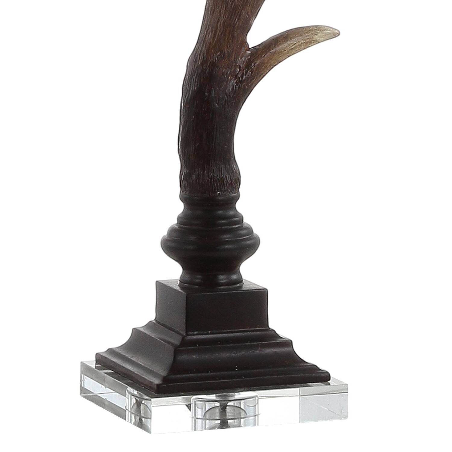 Alt View 4. Jonathan Y - Antler 29.5" Rustic Resin/Crystal LED Table Lamp, Brown/Clear - Brown.