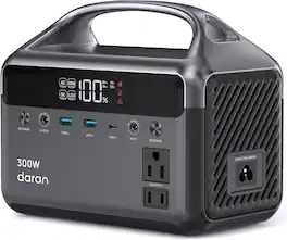 DaranEner - NEO300L Portable Power Station with 288Wh LiFePO4 Battery, 350W Pure Sine Wave AC Output, Fast Charging for Camping (288 Wh Capacity) - grey/black