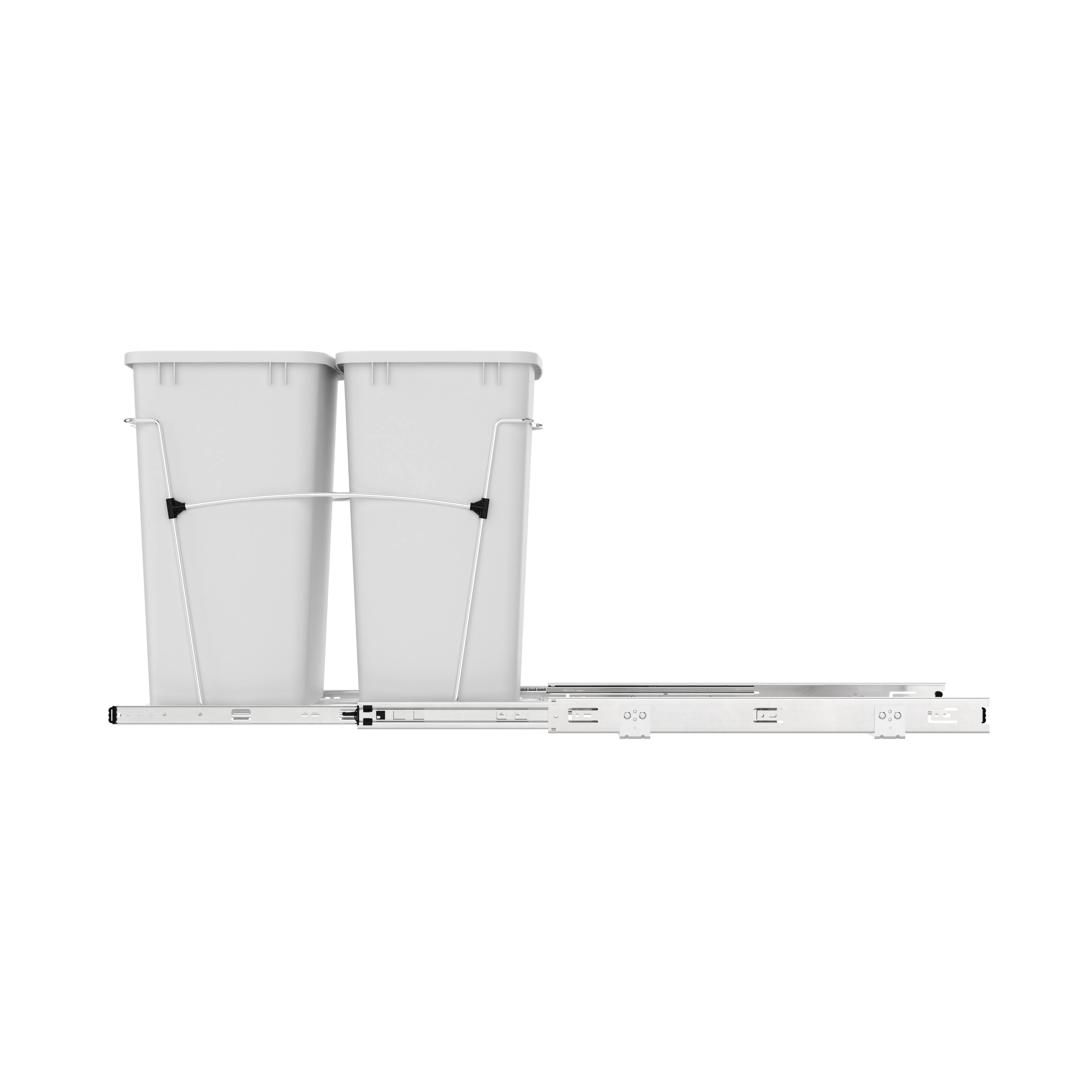 Alt View 8. Rev-A-Shelf - Rev-A-Shelf Double Pullout Trash Can 35 qt. for Kitchen, White, RV-18KD-11C S - White.