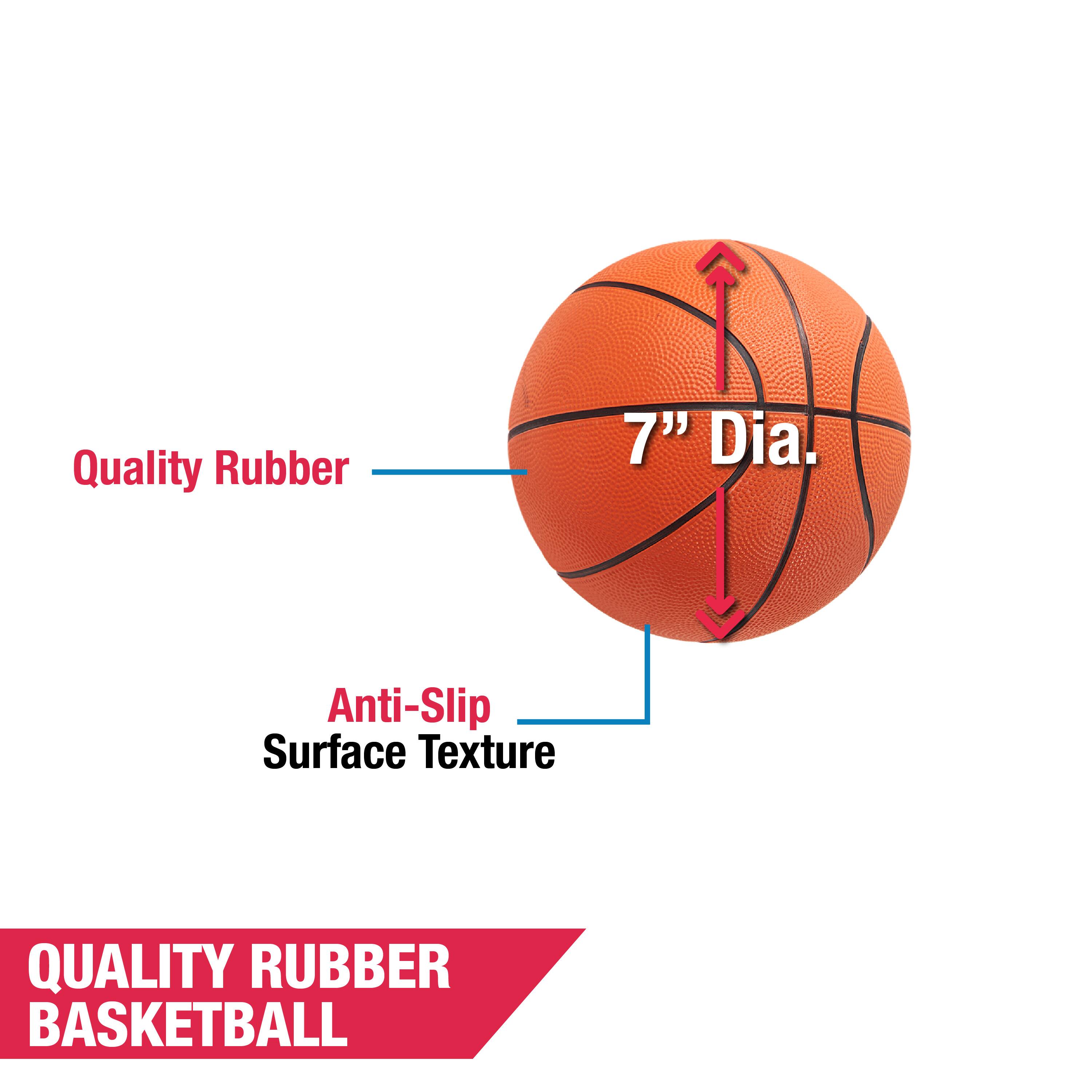 Quality Rubber Basketball - 7" Dia. Anti-Slip Surface Texture