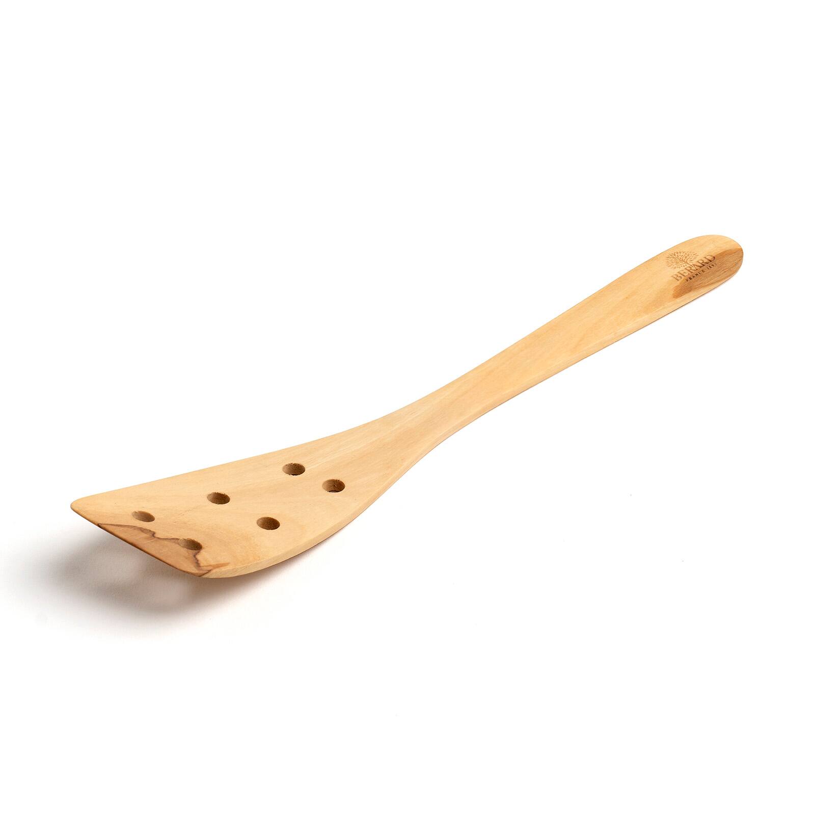 Alt View 1. Berard - Contour Olive Wood Curved Slotted Spatula, 12-Inch - Brown.