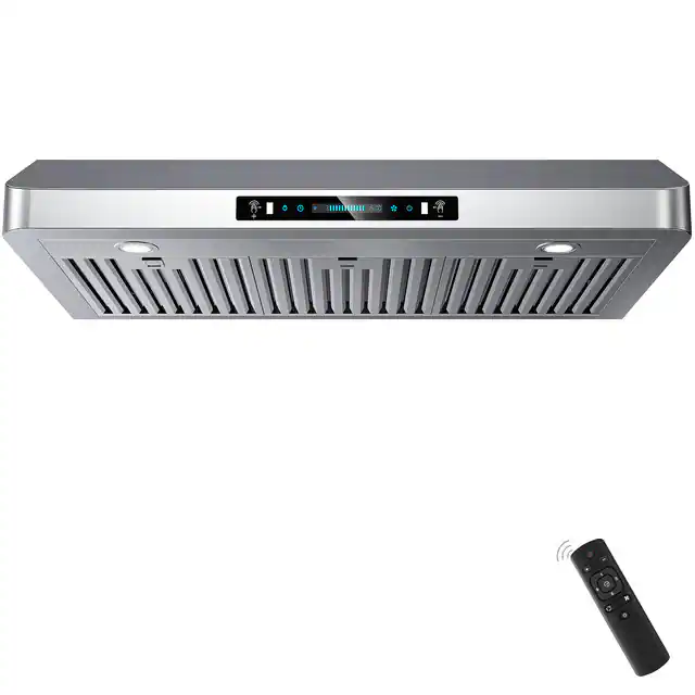 Front. ZJKLA - ZJKLA - 42 inches - Externally Vented - Under cabinet Range Hood - Stainless Steel - Stainless steel.