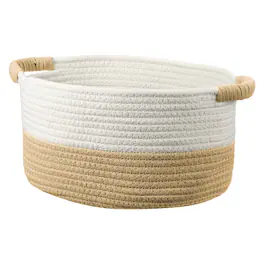 Unique Bargains - Small Woven Basket, 11x9.1x5.9 Inch Rectangular Rope Basket with Handles, Decorative Gift Chest Box for Shelf Storage - Khaki