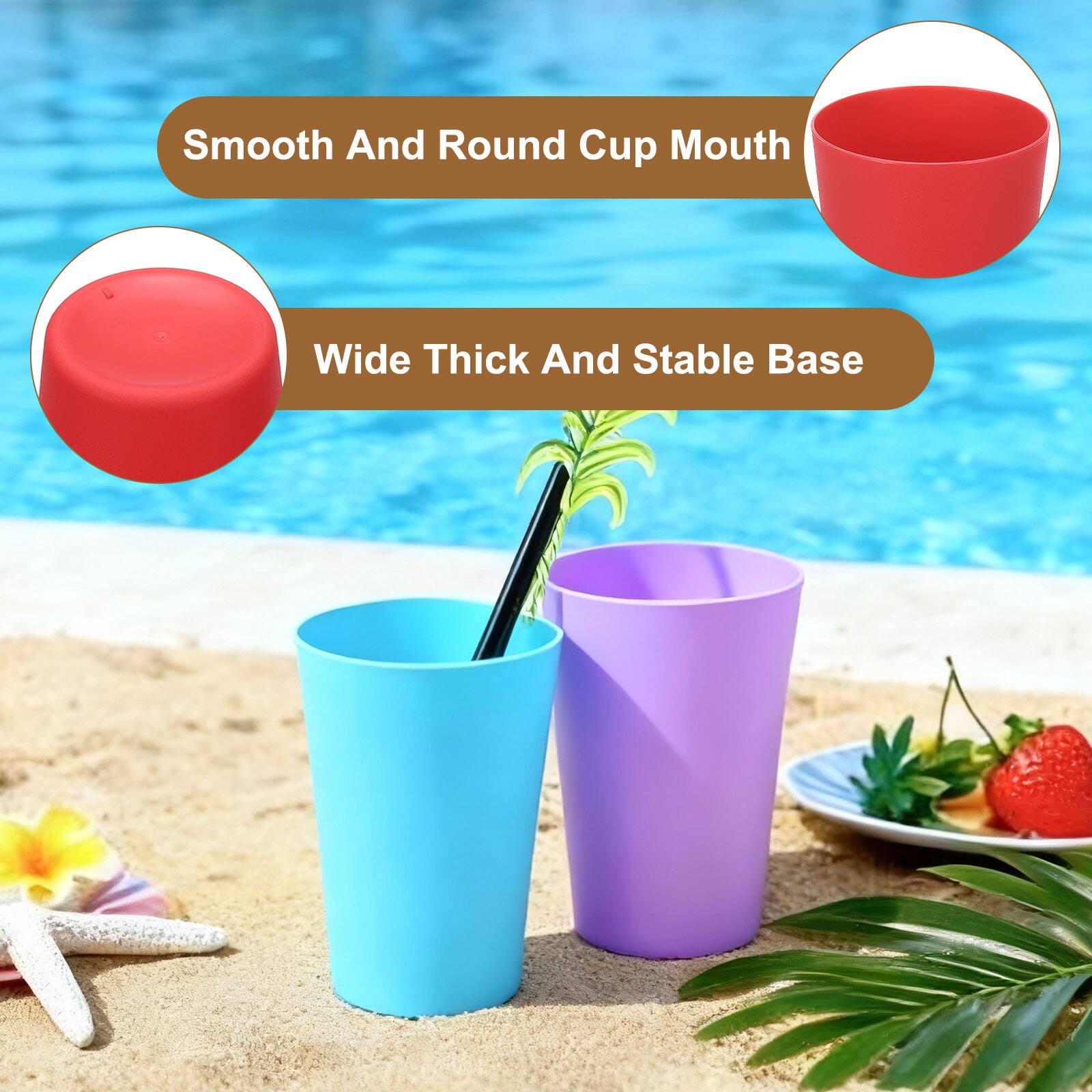 Smooth And Round Cup Mouth  
Wide Thick And Stable Base