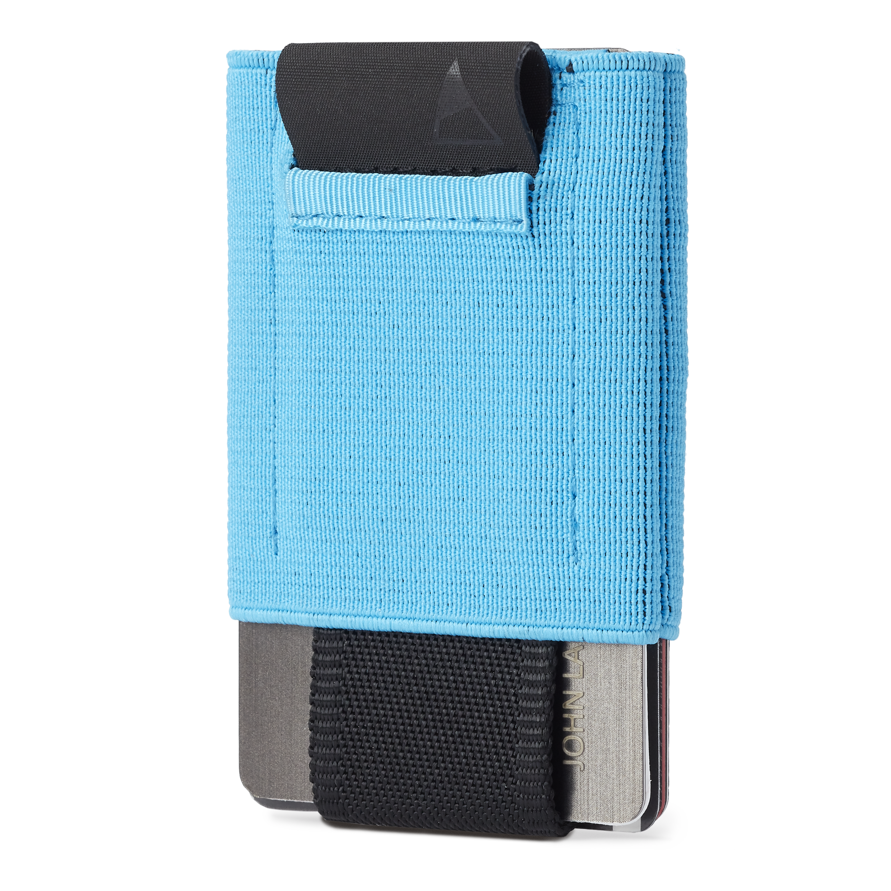 Angle. Nomatic - Wallet for Men and Women: Slim Durable Minimalistic Wallet, Easy Access Pull Tab, Cash Pocket, and Holds 4-14 Cards - Blue.