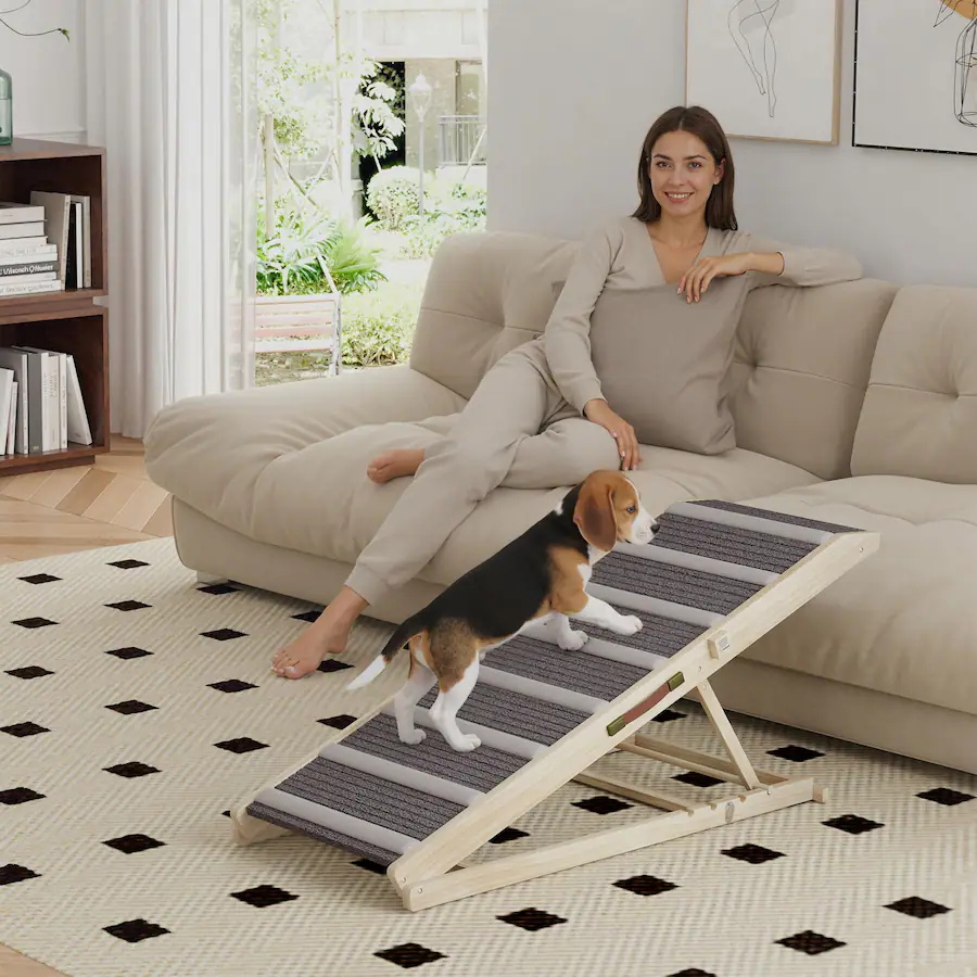 Pet Window Ramp Pawhut Ramp for Couch, Foldable Pet Ramp for Small to Large Dog Natural ...