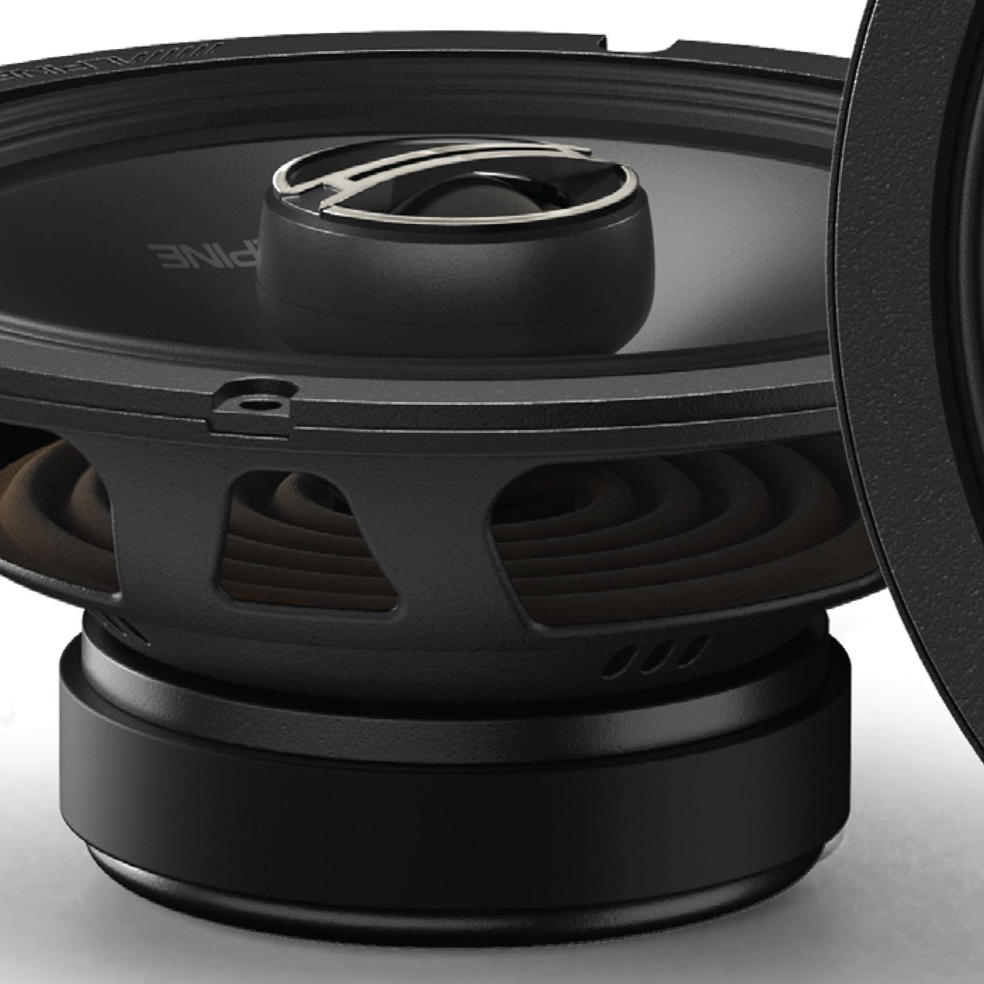 Alt View 2. Alpine - Alpine DM-65-G 6.5” Coaxial 2-Way Speaker Set, Pair - Black/Gray.