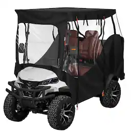 VEVOR - Golf Cart Cover, Visible Full-Enclosure 2&2+2 Passenger Golf Cart, 600D Waterproof Oxford Fabric Club Car Cover - Black