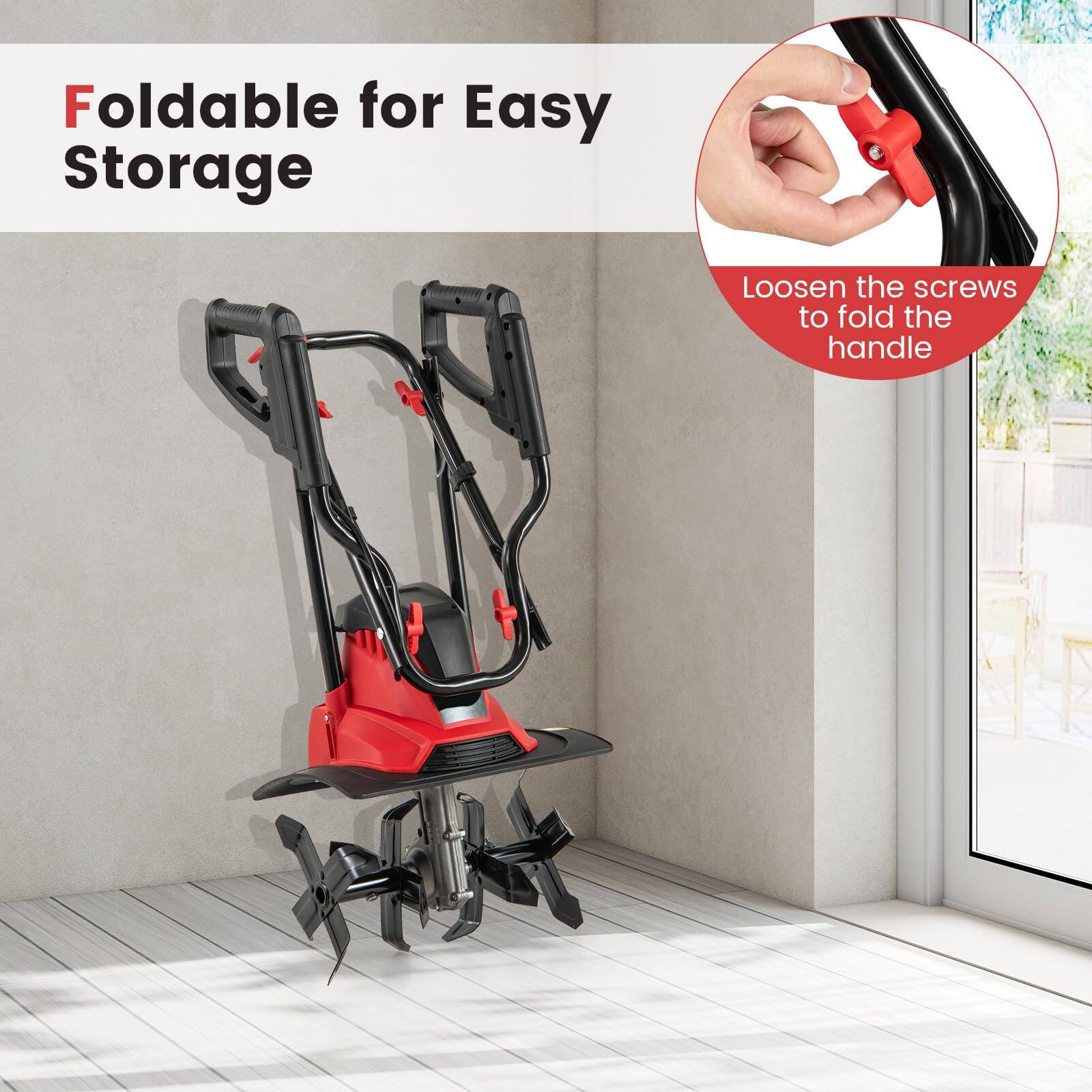 Foldable for Easy Storage

Loosen the screws to fold the handle