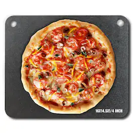 VEVOR - Pizza Steel, 16" x 14.5" x 1/4" Pizza Steel Plate for Oven, Pre-Seasoned Carbon Steel Pizza Baking Stone - Black