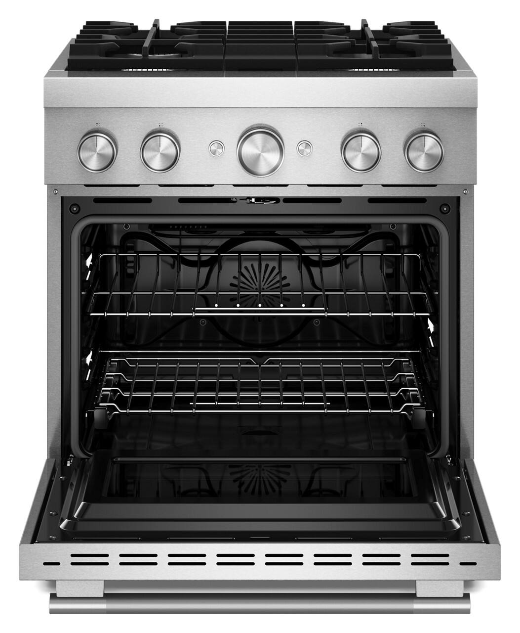 Alt View 15. KitchenAid - 4.1 Cu. Ft. Slide-In Gas True Convection Range with 4 Burners, Dual Fuel Range, and No Preheat Air Fry Mode - Stainless Steel.