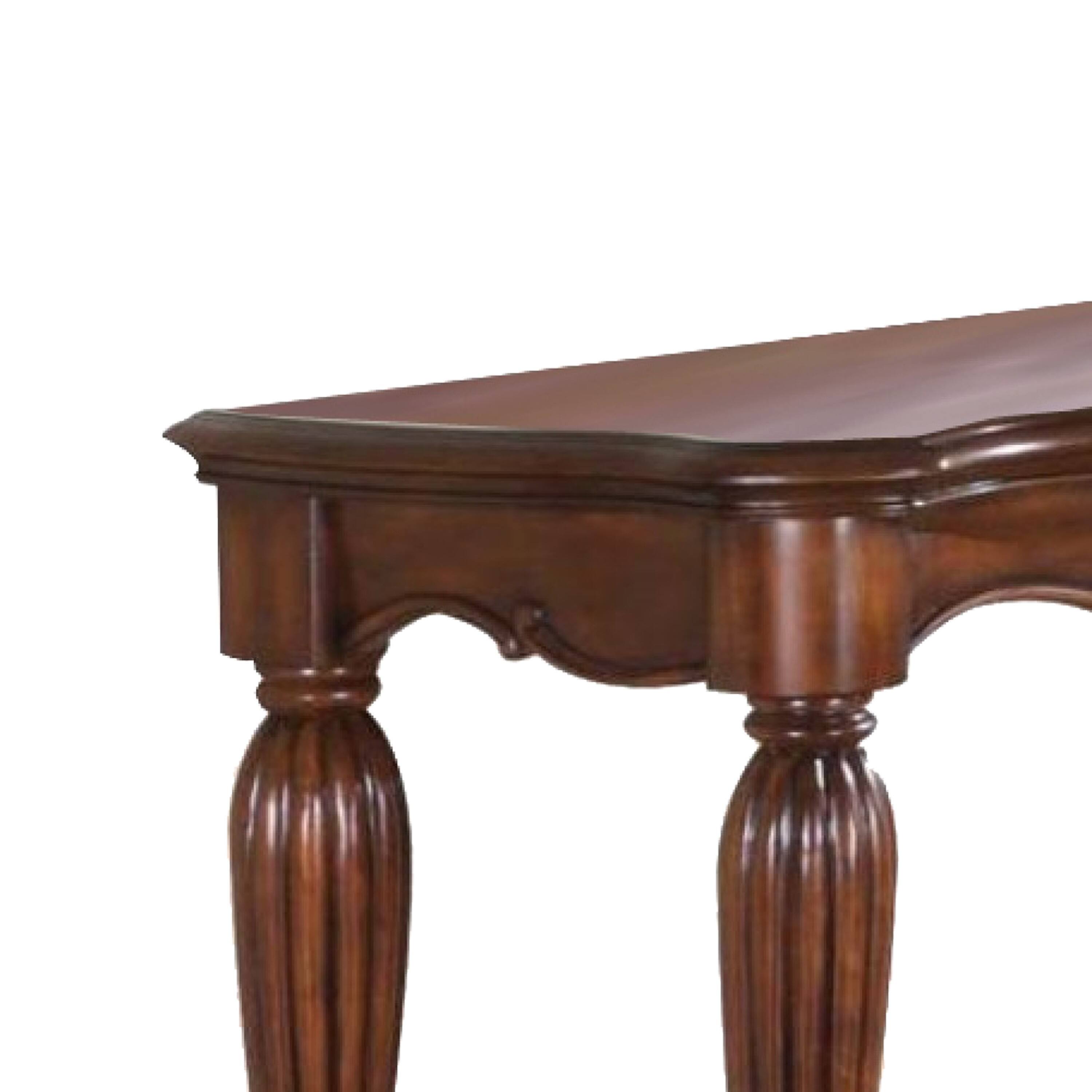 Alt View 3. Manhattan Lane - Wooden Sofa Table with Carved Details - Brown.