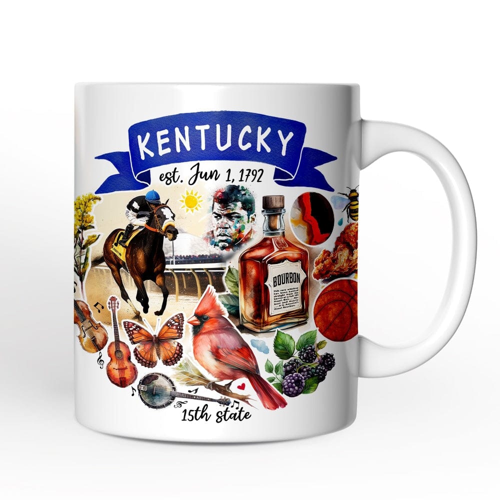 Photos - Mug / Cup A&D OrnamentallyYou - Artistic Kentucky State Themes and Landmarks Mug - White 
