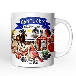 OrnamentallyYou - Artistic Kentucky State Themes and Landmarks Mug - White