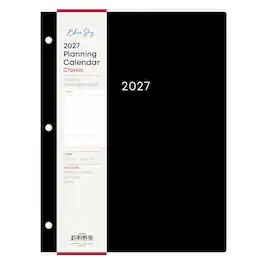 Blue Sky - 2027 Monthly Planner Calendar, 8.5"x11", Solid Black