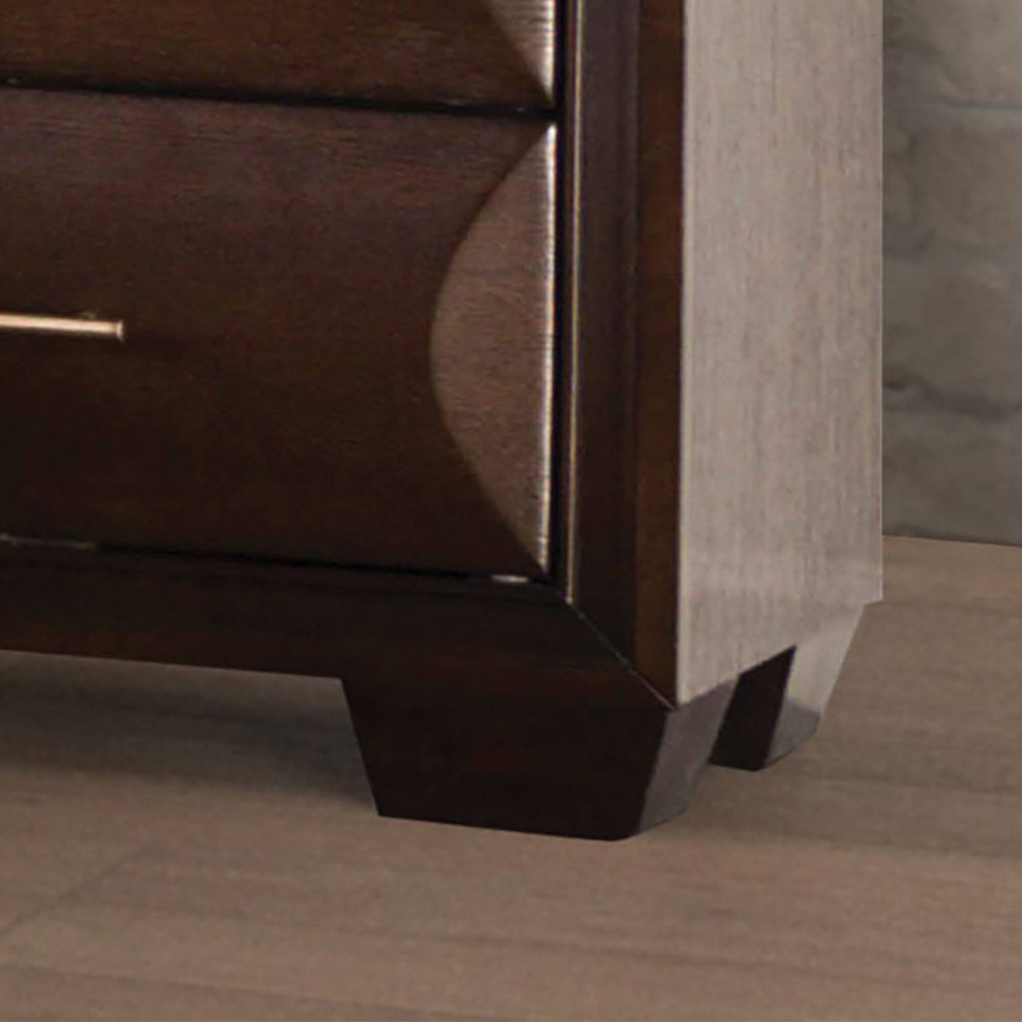 Alt View 2. Vaczon - Solid Wood Nightstand with Felt-Lined Top Drawer, Wooden Bedside Table for Bedroom or Living Room - Espresso.