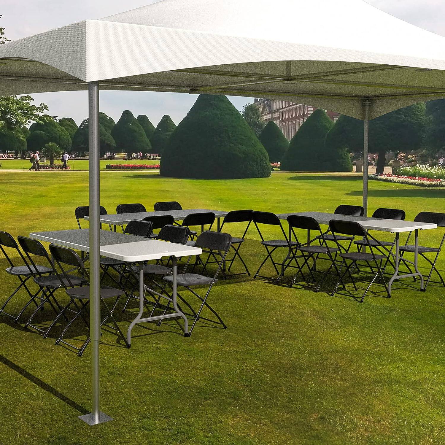 Alt View 7. Winado - Portable Plastic Folding Chair, 2PCS Commercial Seat with Steel Frame for Indoor Outdoor Wedding Party Picnic Dining - Black.