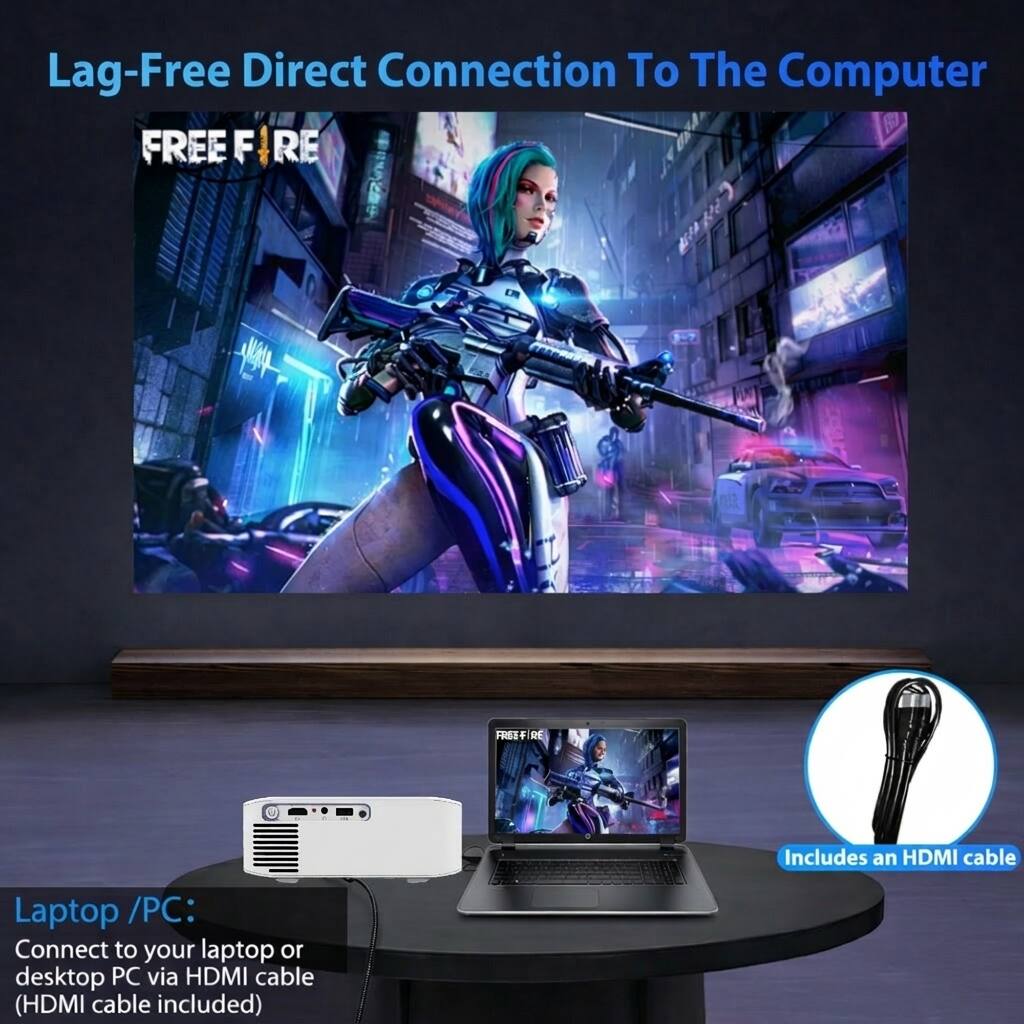 Lag-Free Direct Connection To The Computer

FREE FIRE

Laptop / PC:
Connect to your laptop or desktop PC via HDMI cable (HDMI cable included)

Includes an HDMI cable