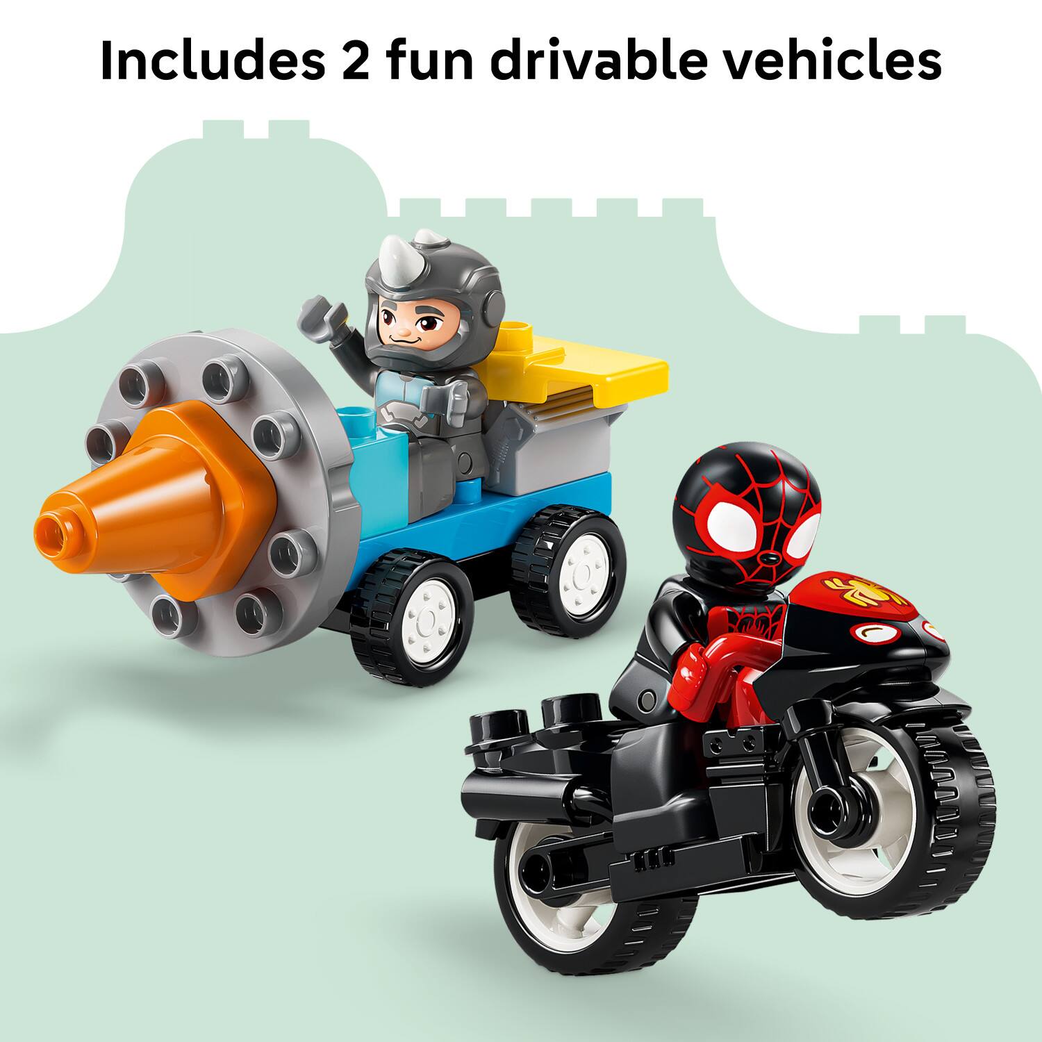 Includes 2 fun drivable vehicles
